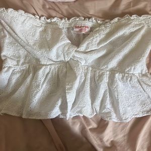 White strapless blouse